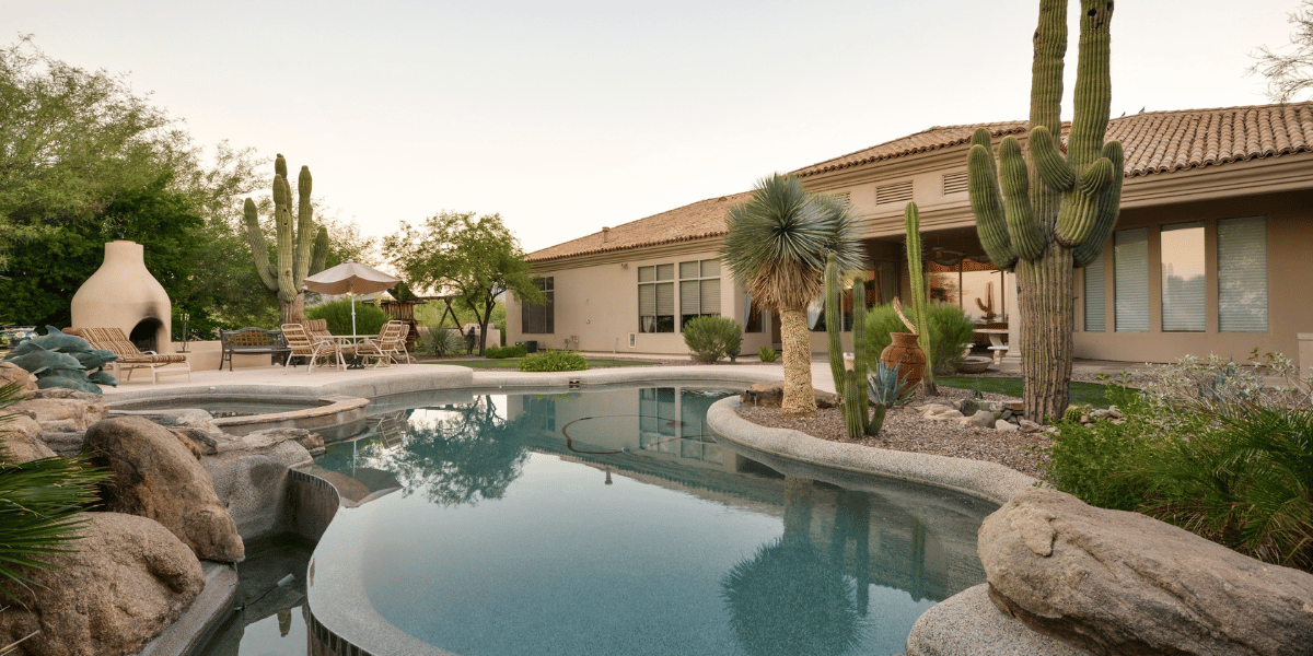 Backyard of a desert home